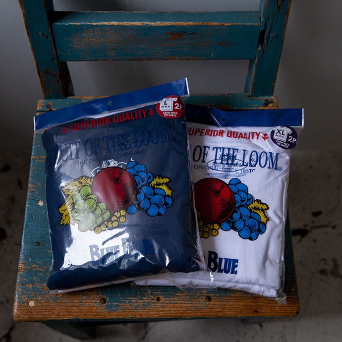 FRUIT OF THE LOOM・BLUE BLUE オーガニックコットン 2パック ポケットTシャツ